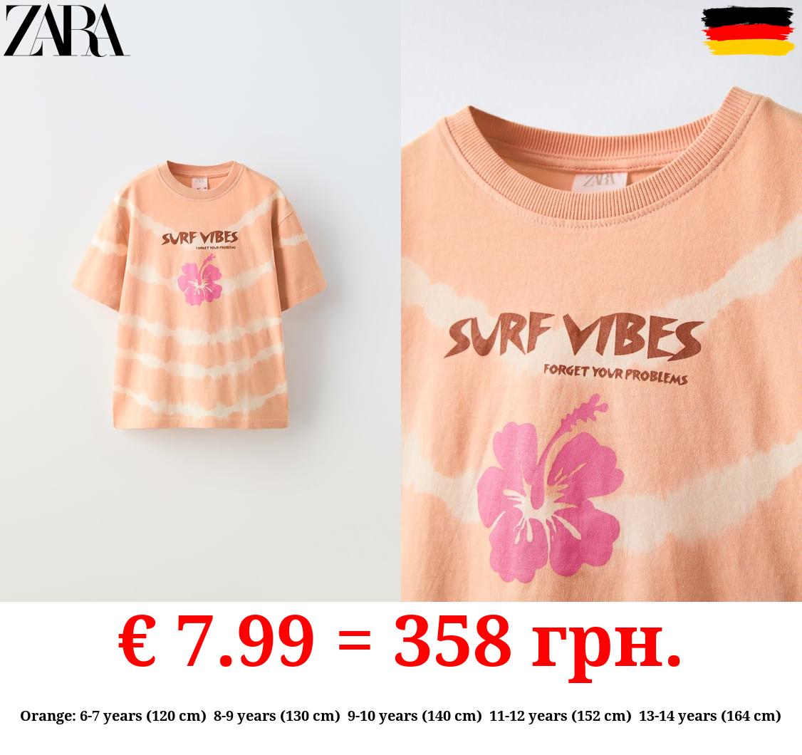 TIE-DYE T-SHIRT WITH SLOGAN