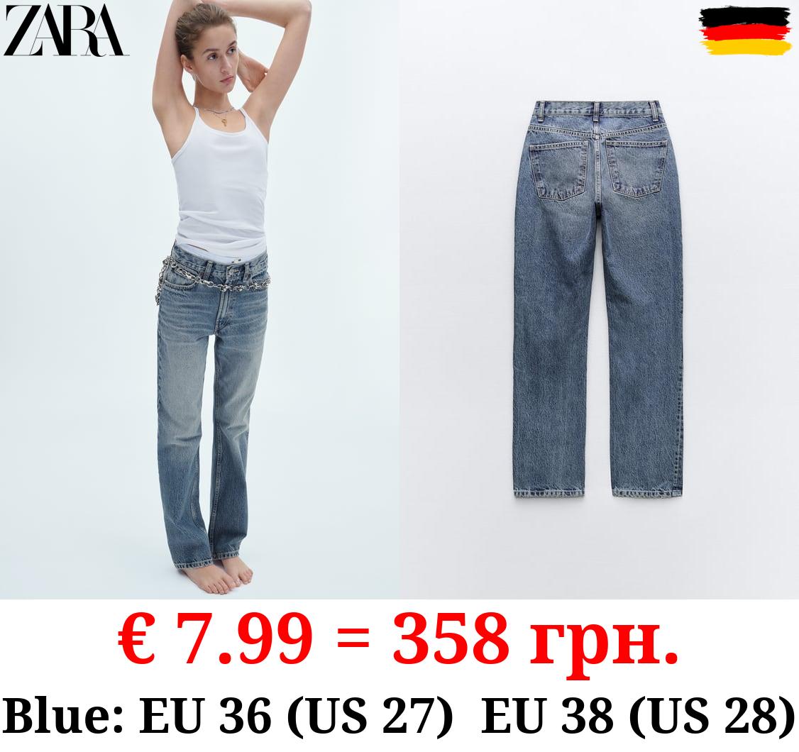 HIGH-RISE STRAIGHT-FIT TRF JEANS