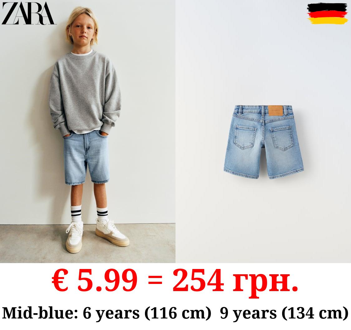 STRAIGHT FIT DENIM BERMUDA SHORTS