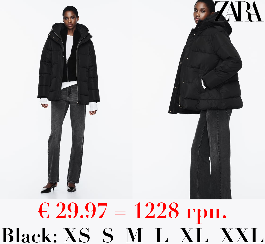 QUILTED COAT WITH HOOD