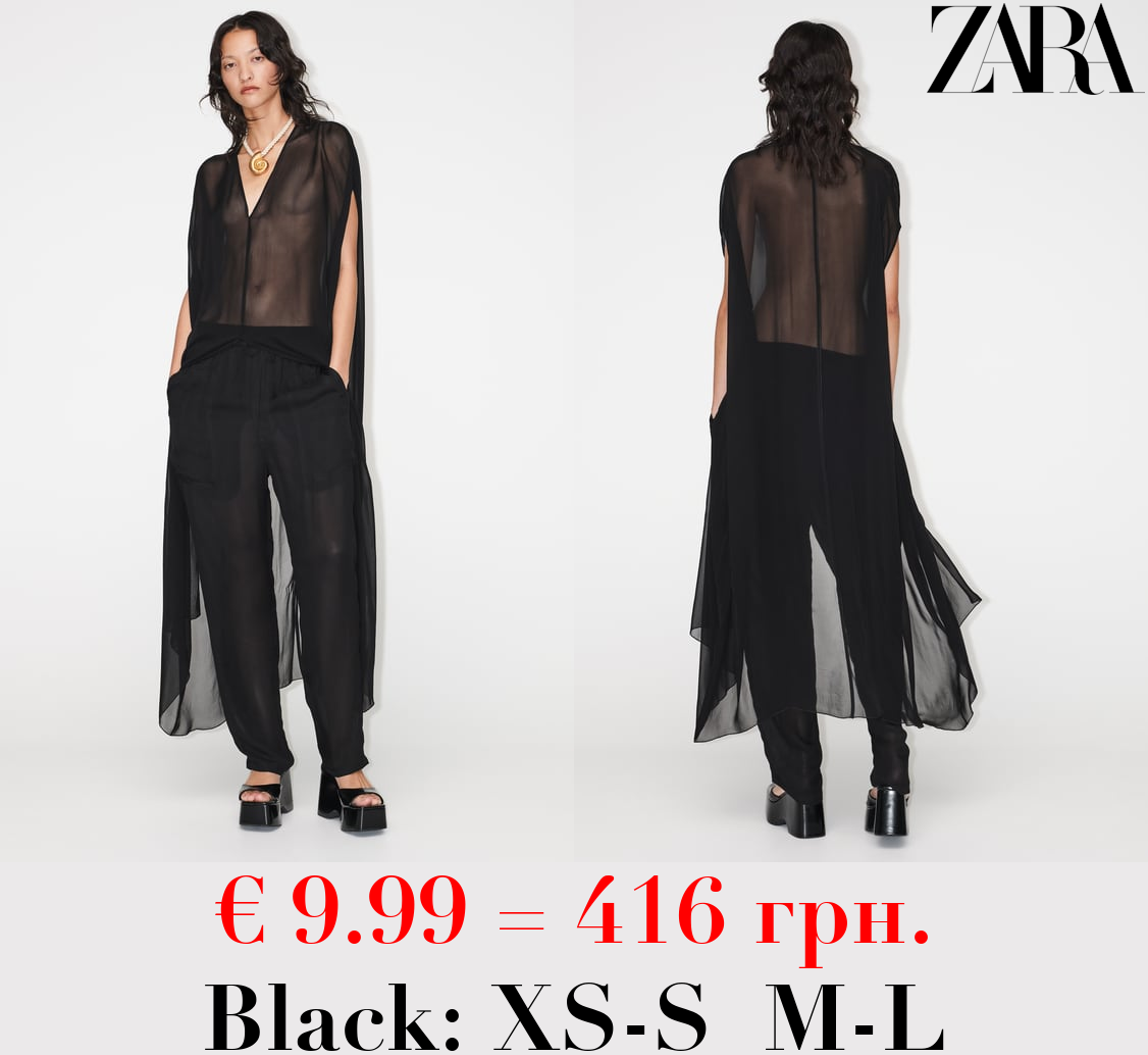 LONG SEMI-SHEER BLOUSE