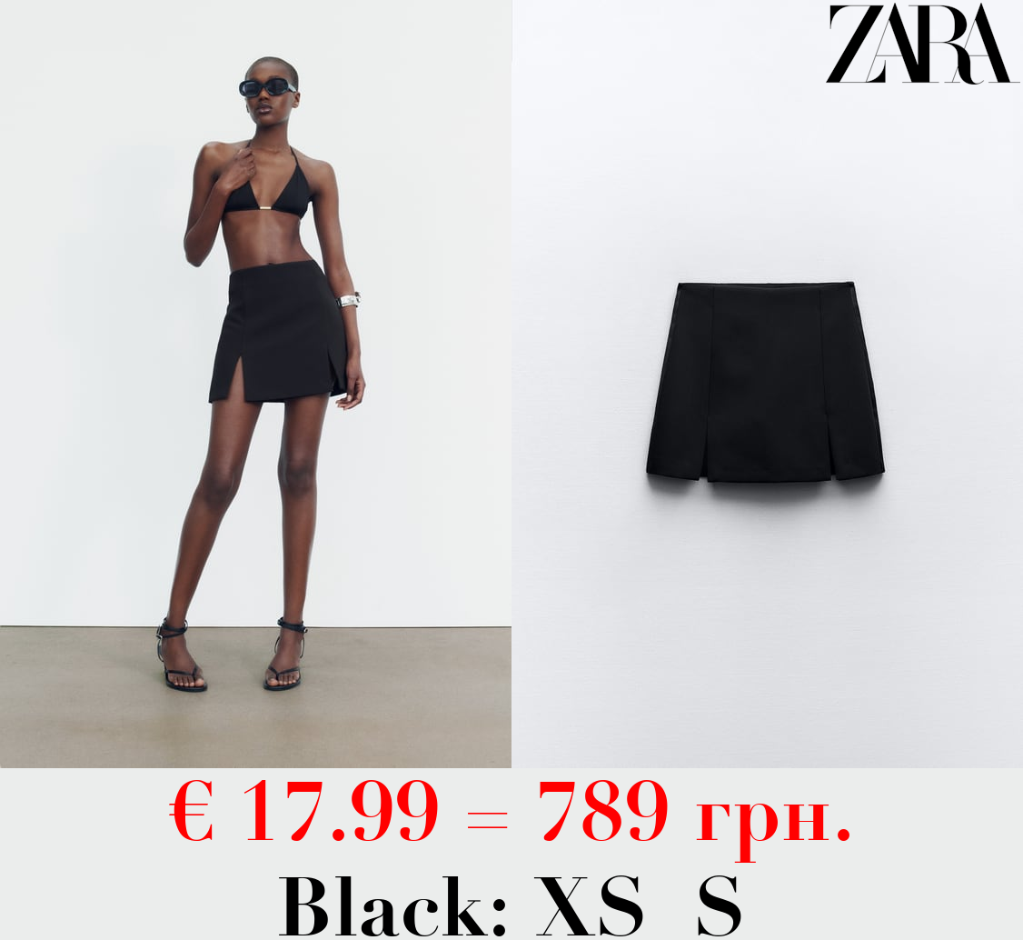 MATCHING SATIN SKORT WITH SLITS