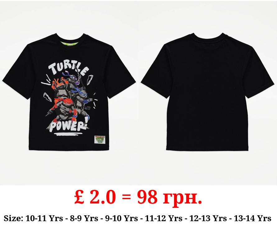 Teenage Mutant Ninja Turtles Black Graphic Print T-Shirt