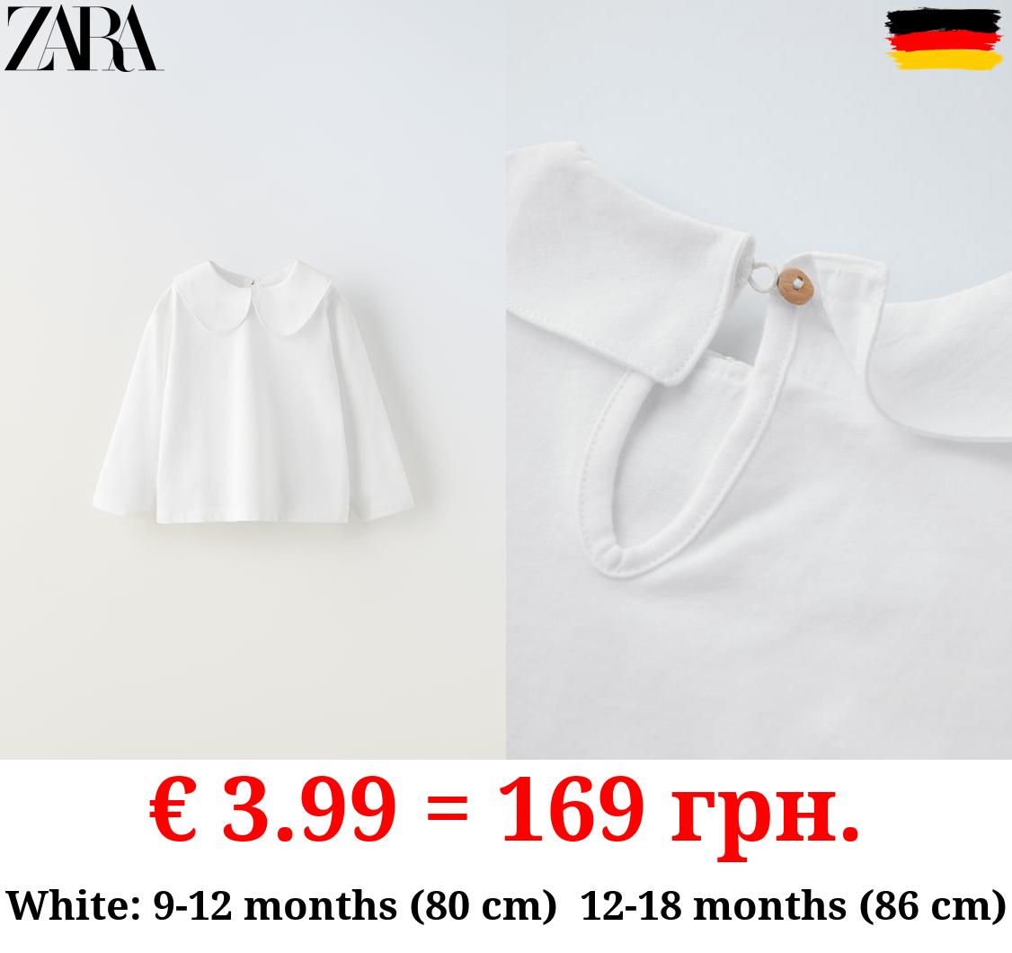 T-SHIRT WITH PETER PAN COLLAR