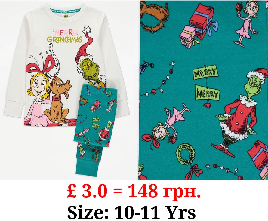 The Grinch Merry Grinchmas Matching Kids Christmas Pyjamas