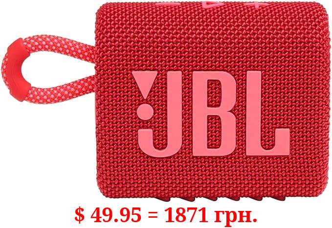 JBL Go 3: Portable Speaker with Bluetooth, Built-in Battery, Waterproof and Dustproof Feature - Red (JBLGO3REDAM)