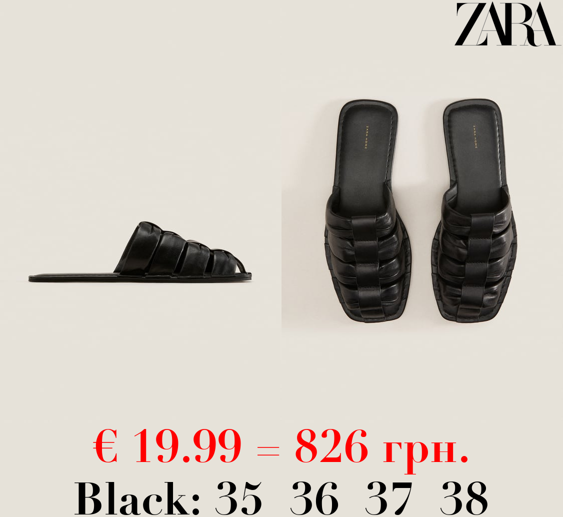 LEATHER MULE CAGE SANDALS