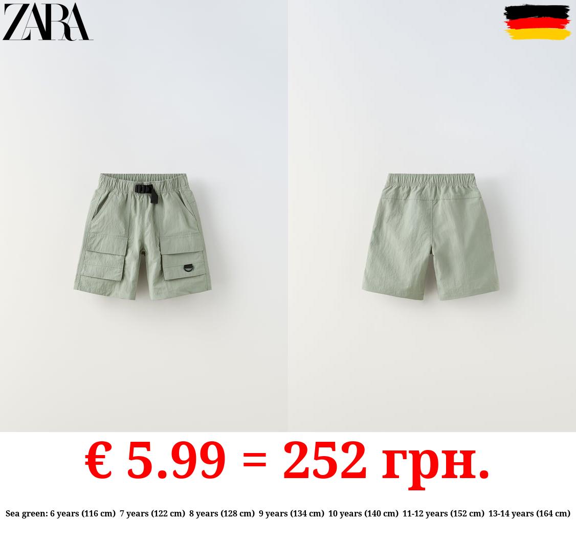 NYLON CARGO BERMUDA SHORTS