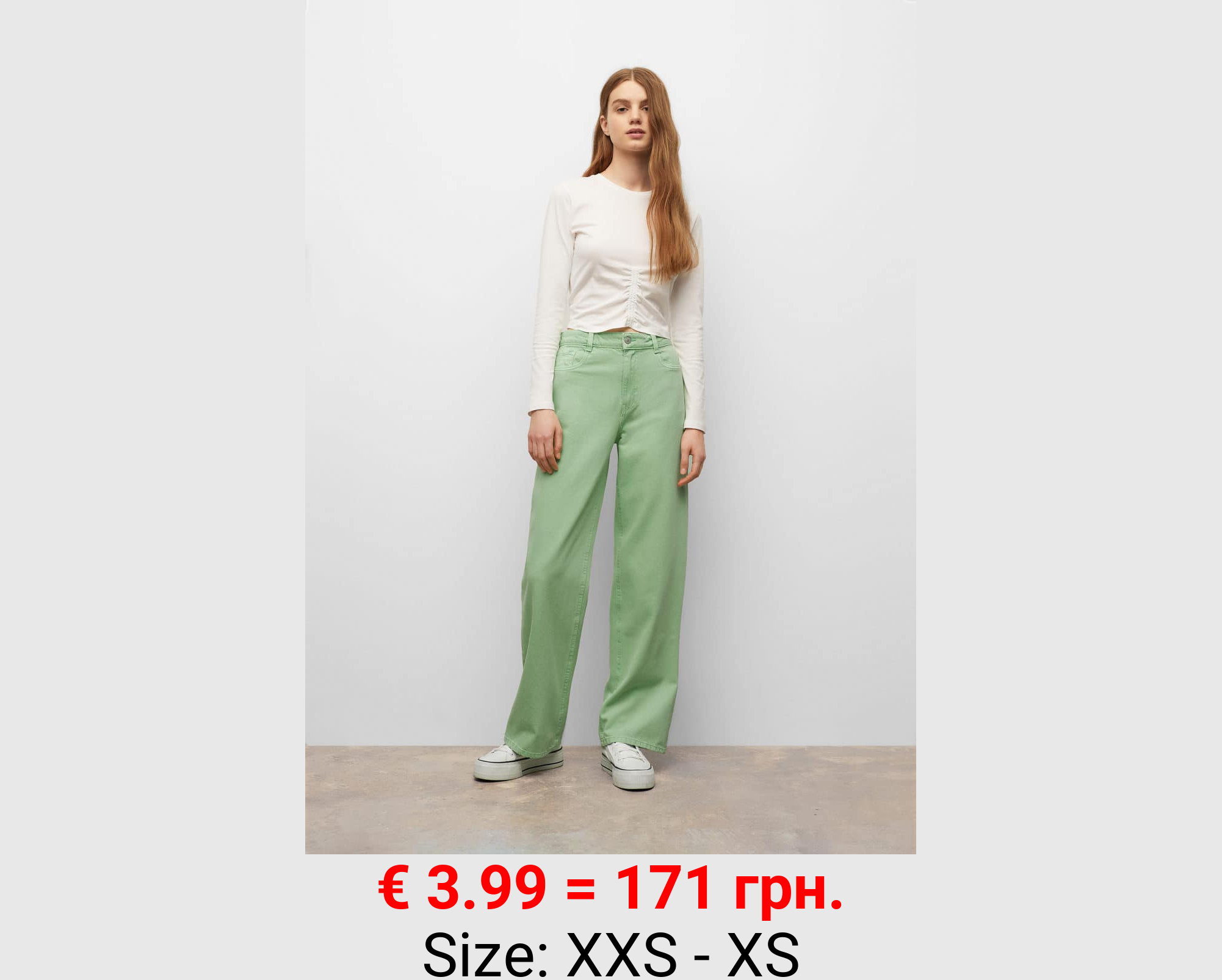 Jeans wideleg tiro alto