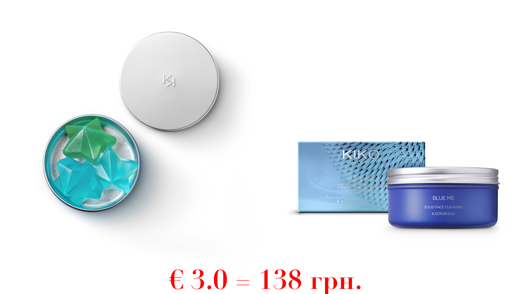 blue me solid face cleanser & scrub duo