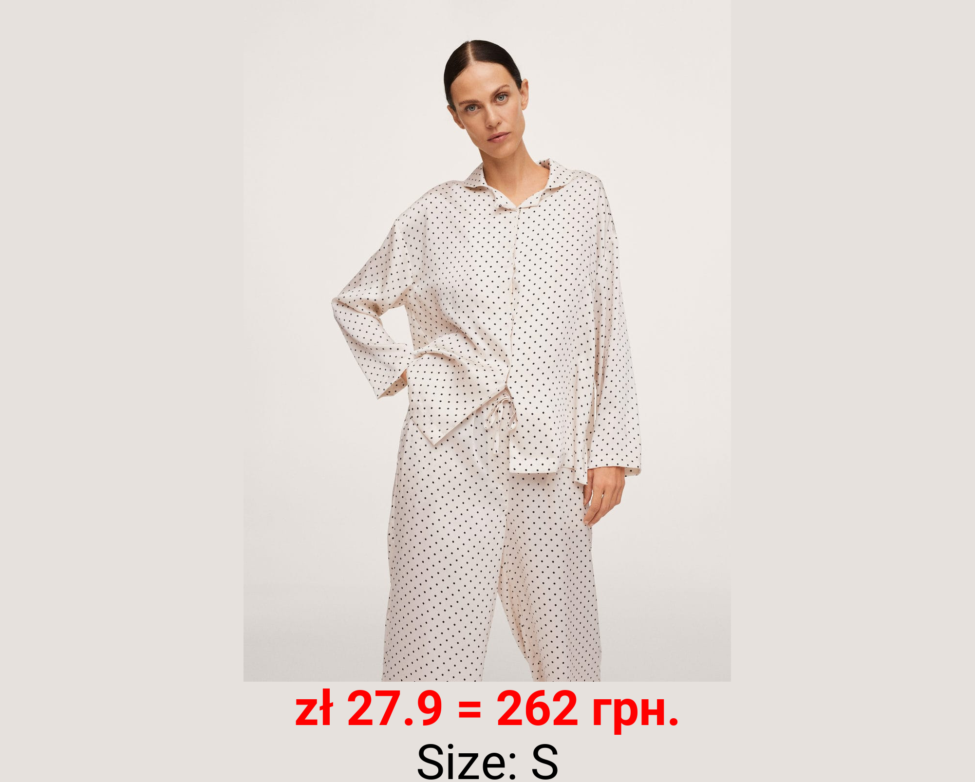 Camisa pijama satinada lunares