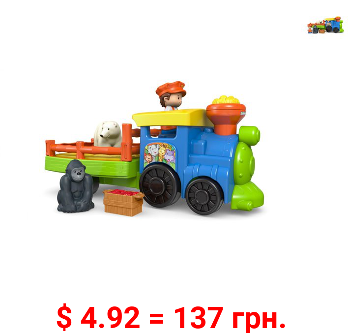 Fisher-Price Little People Choo-Choo Zoo Train with Conductor and 2-Animals