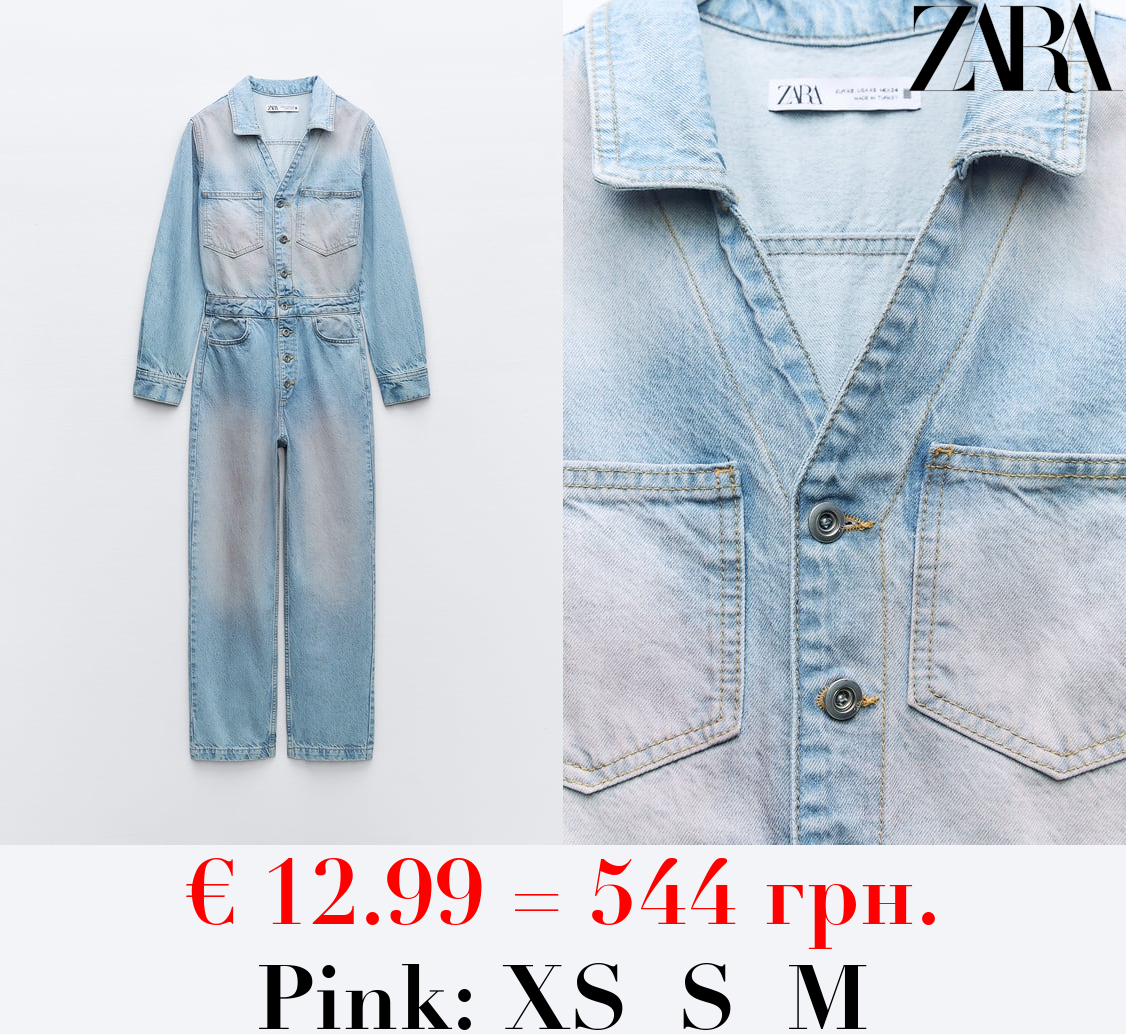 Z1975 FADED PINK DENIM JUMPSUIT
