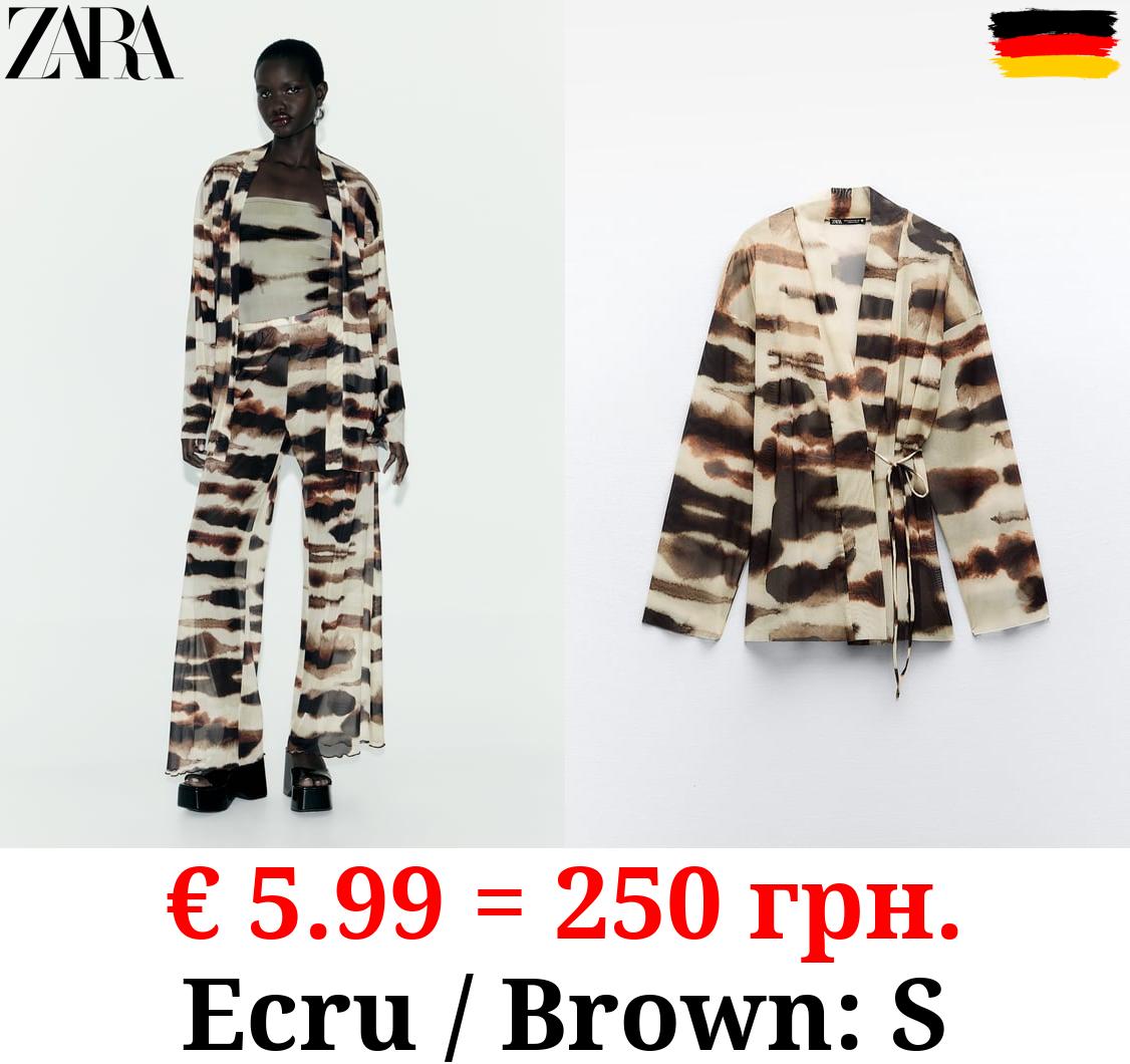 TIE-DYE PRINT TULLE KIMONO