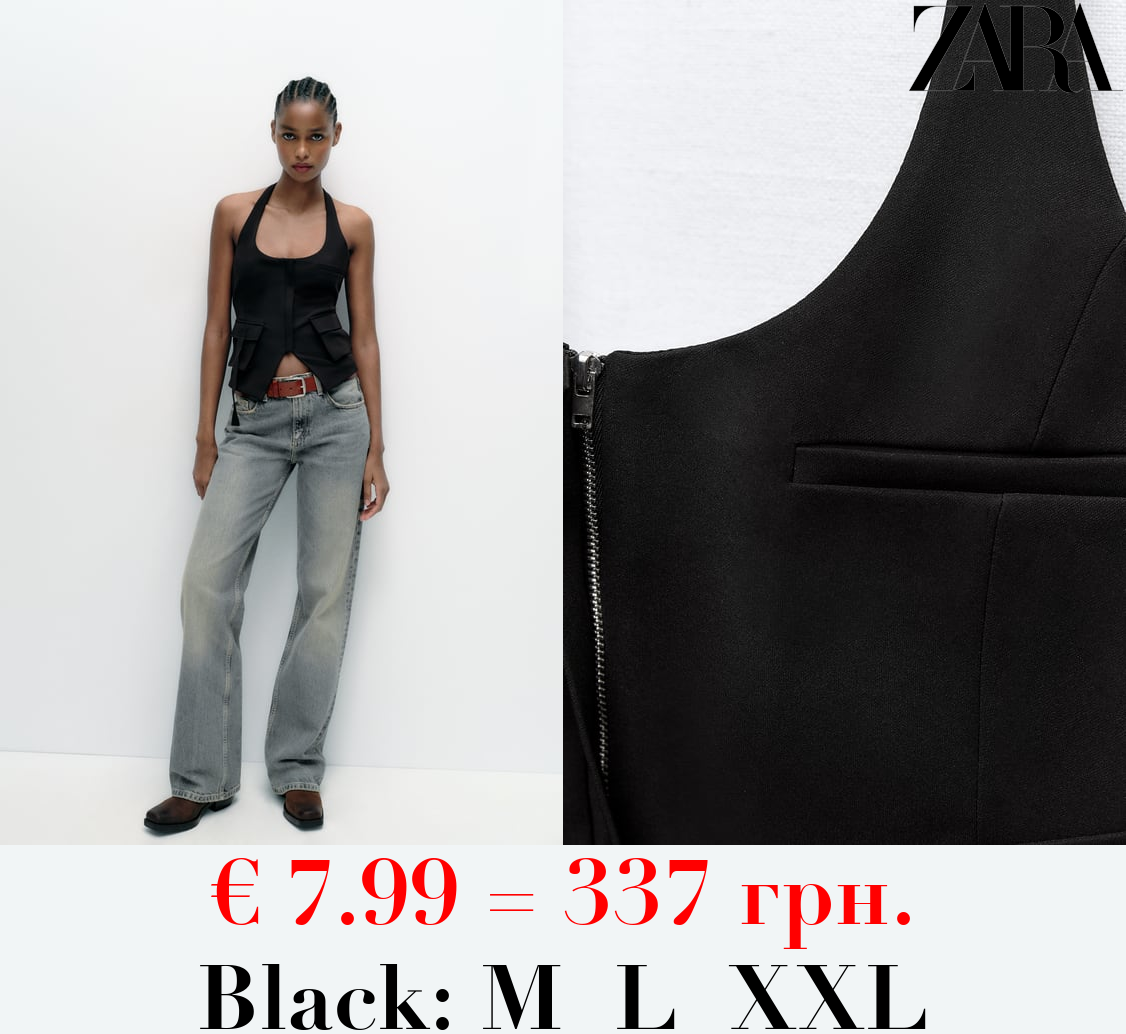 HALTER TOP WITH POCKETS