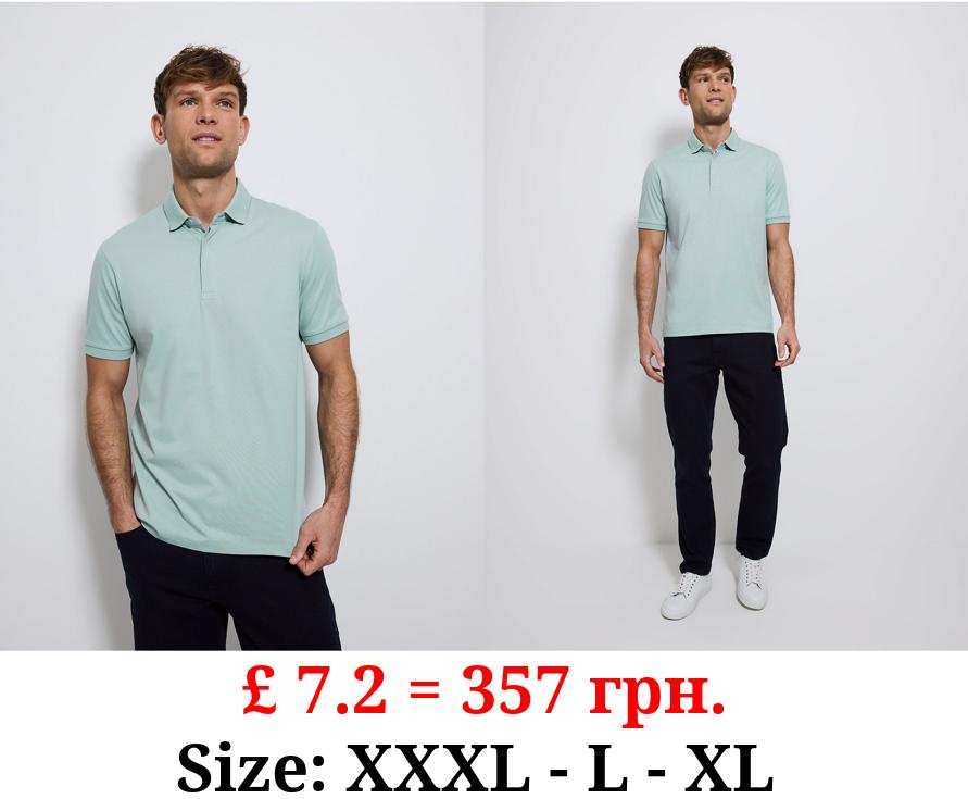Studio Edit Aqua Supima Cotton Short Sleeve Polo