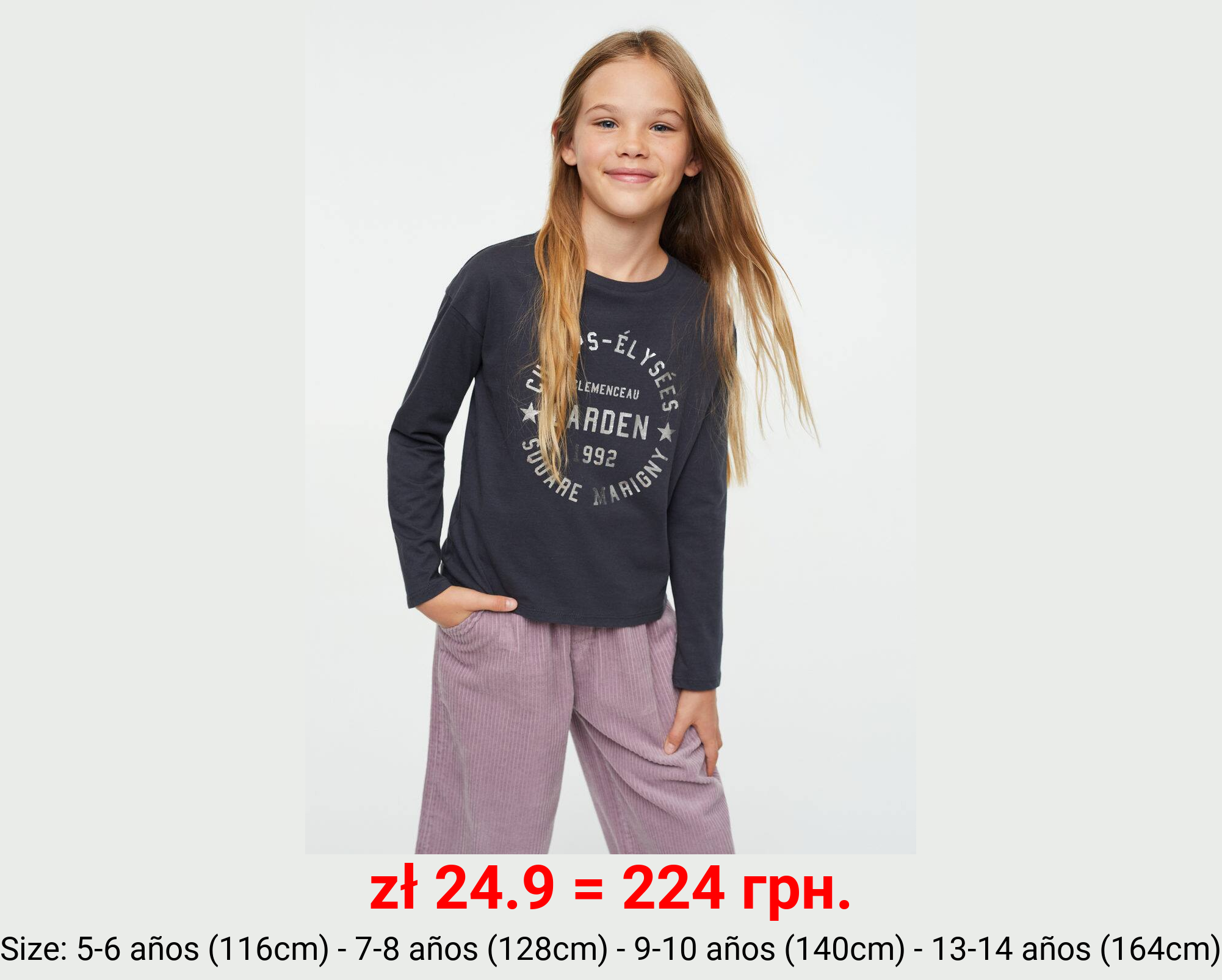 Camiseta manga larga estampada