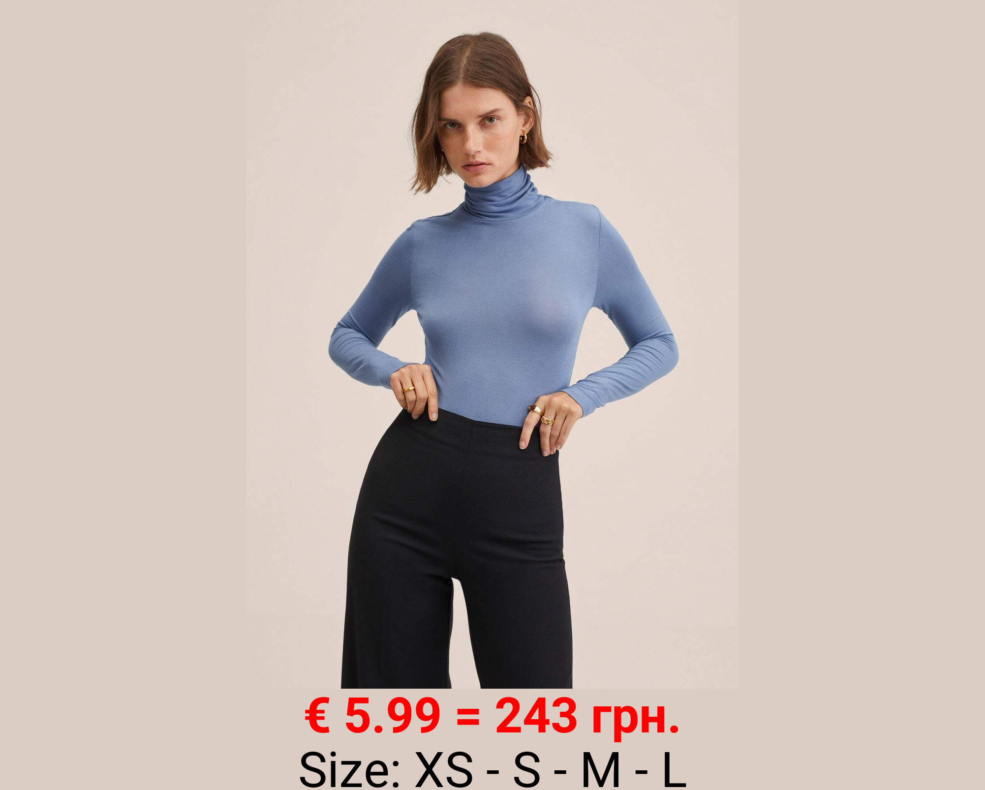 Camiseta manga larga cuello alto