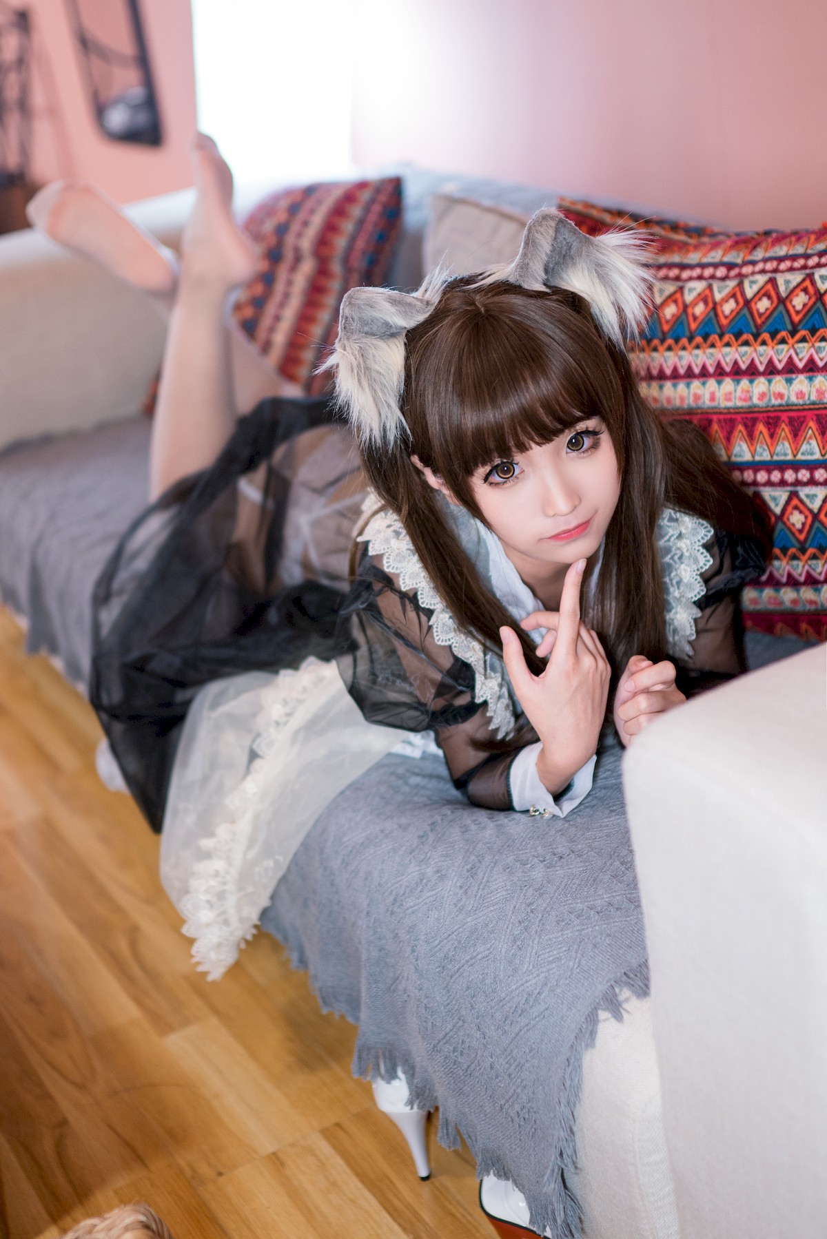 Cosplay 蠢沫沫 Chunmomo 黑透明女仆 10