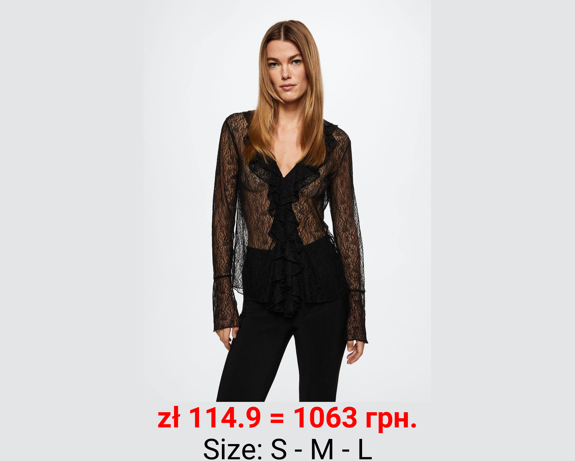 Blusa volantes encaje