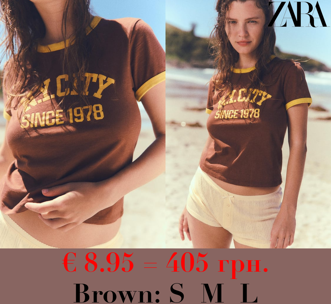 SLUB KNIT VARSITY T-SHIRT