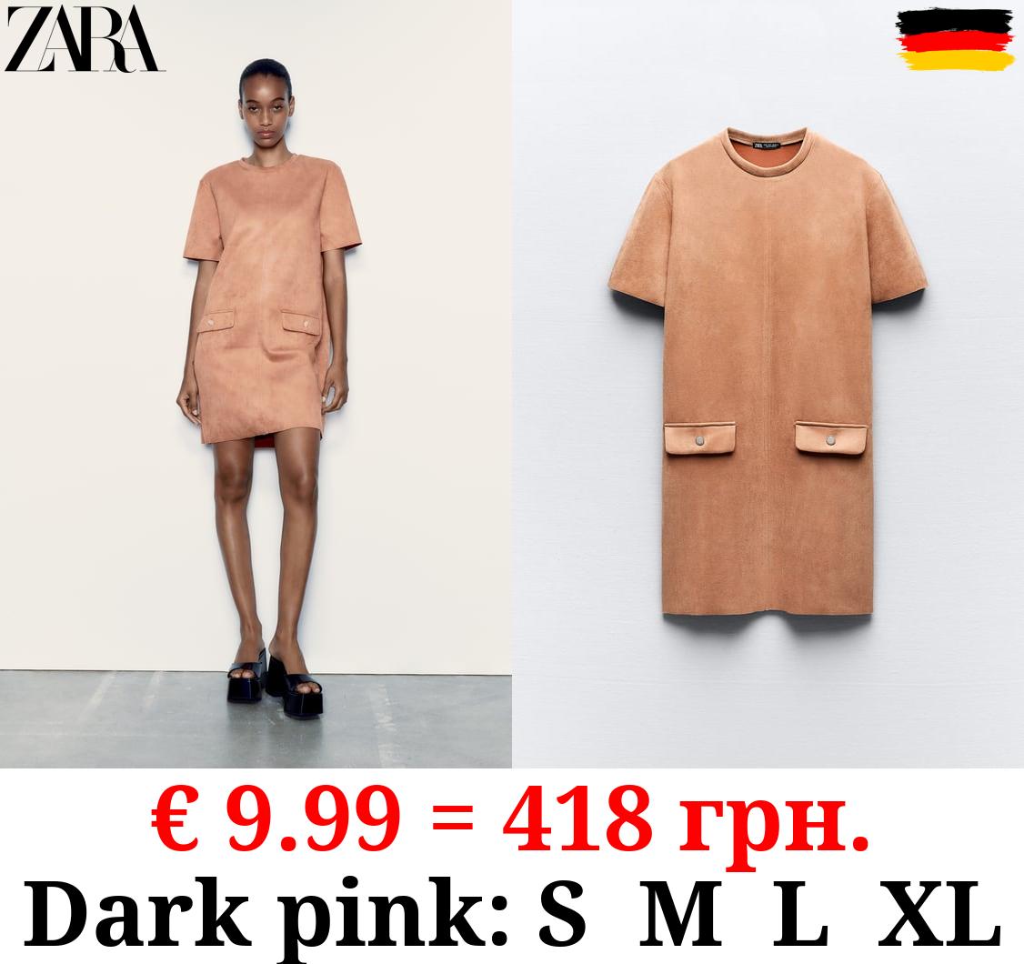 BASIC FAUX SUEDE DRESS