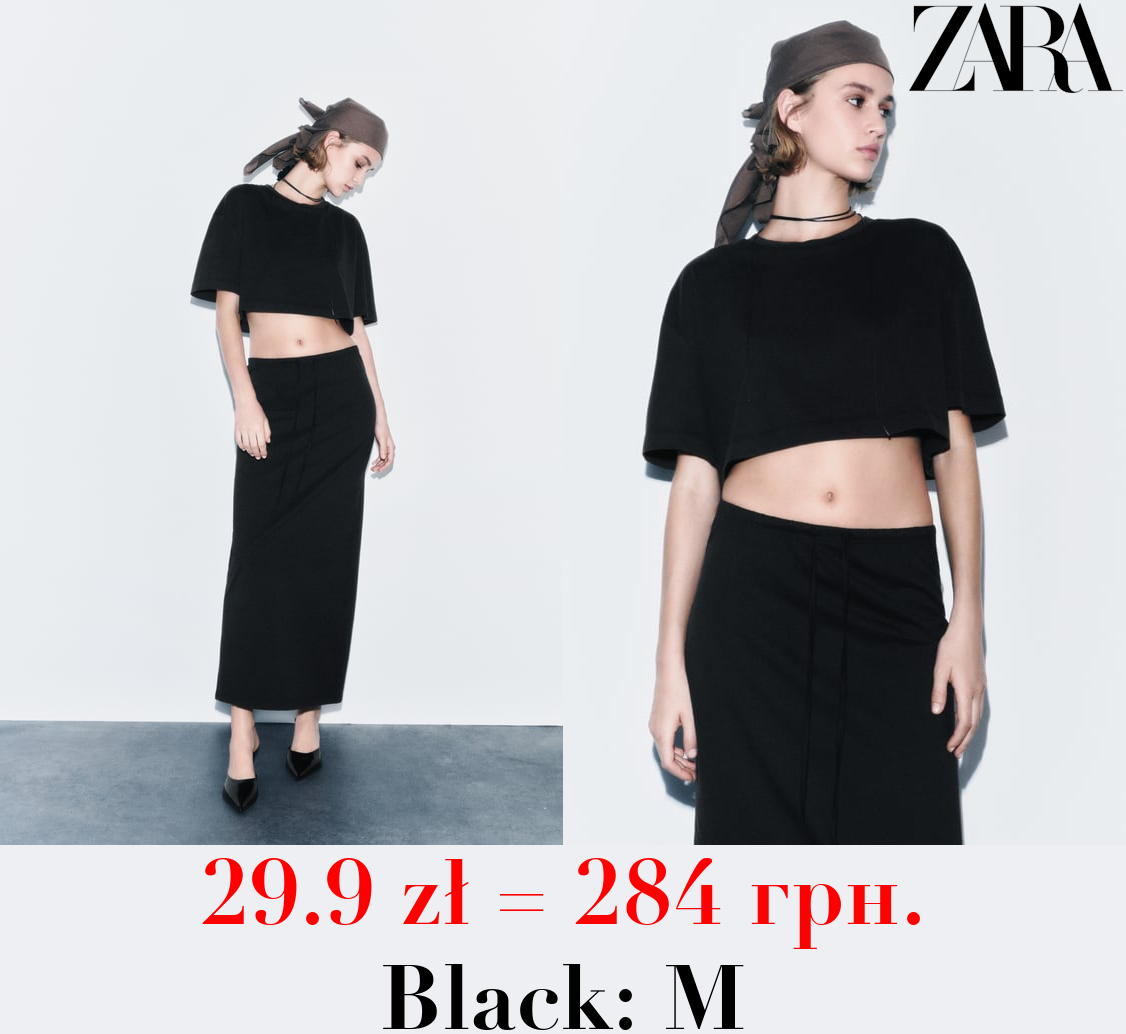 FADED-EFFECT MIDI SKIRT