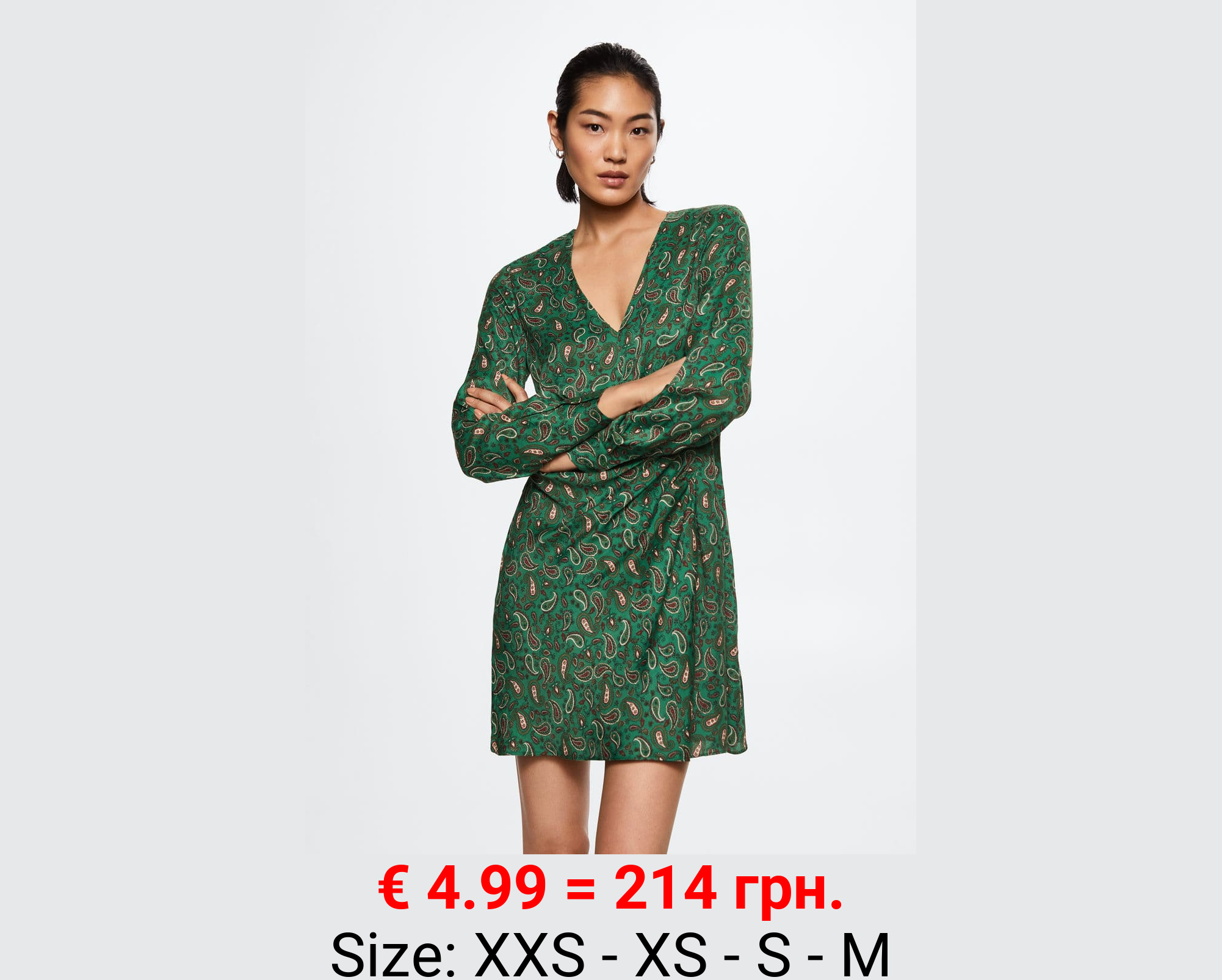 Vestido satinado paisley