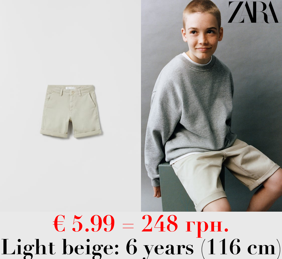 PLAIN CHINO BERMUDA SHORTS