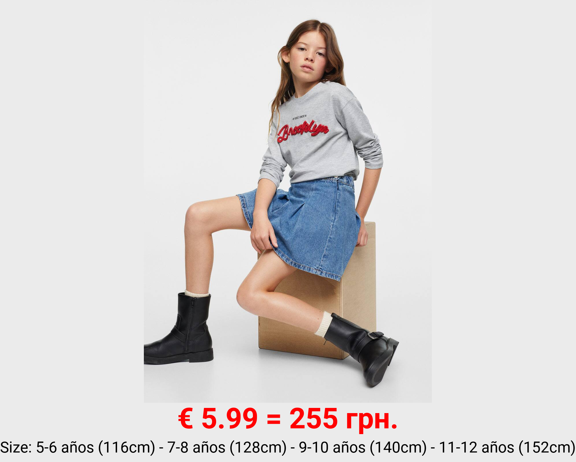 Camiseta manga larga relieve