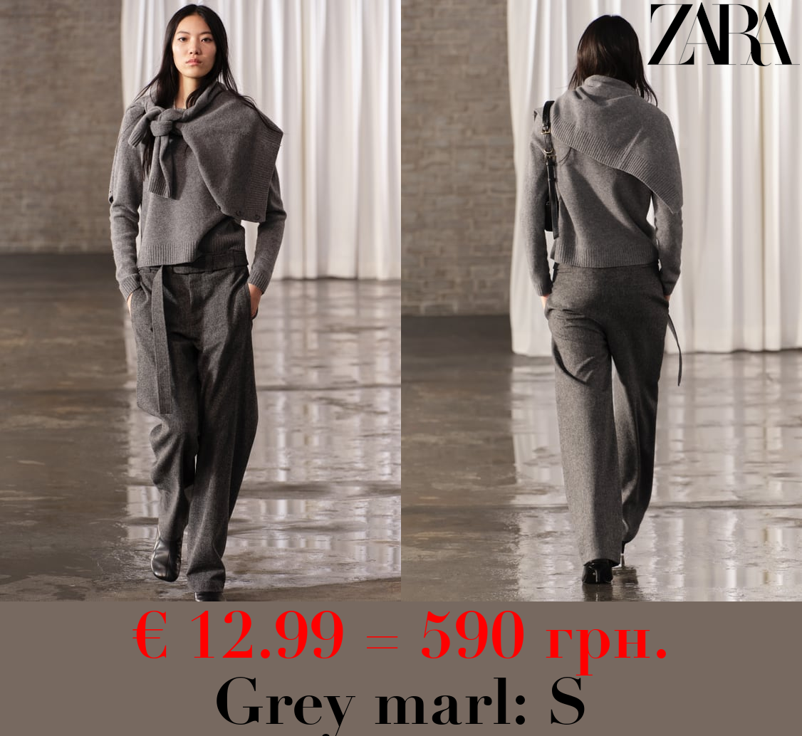 ZW COLLECTION WIDE-LEG WOOL BLEND TROUSERS