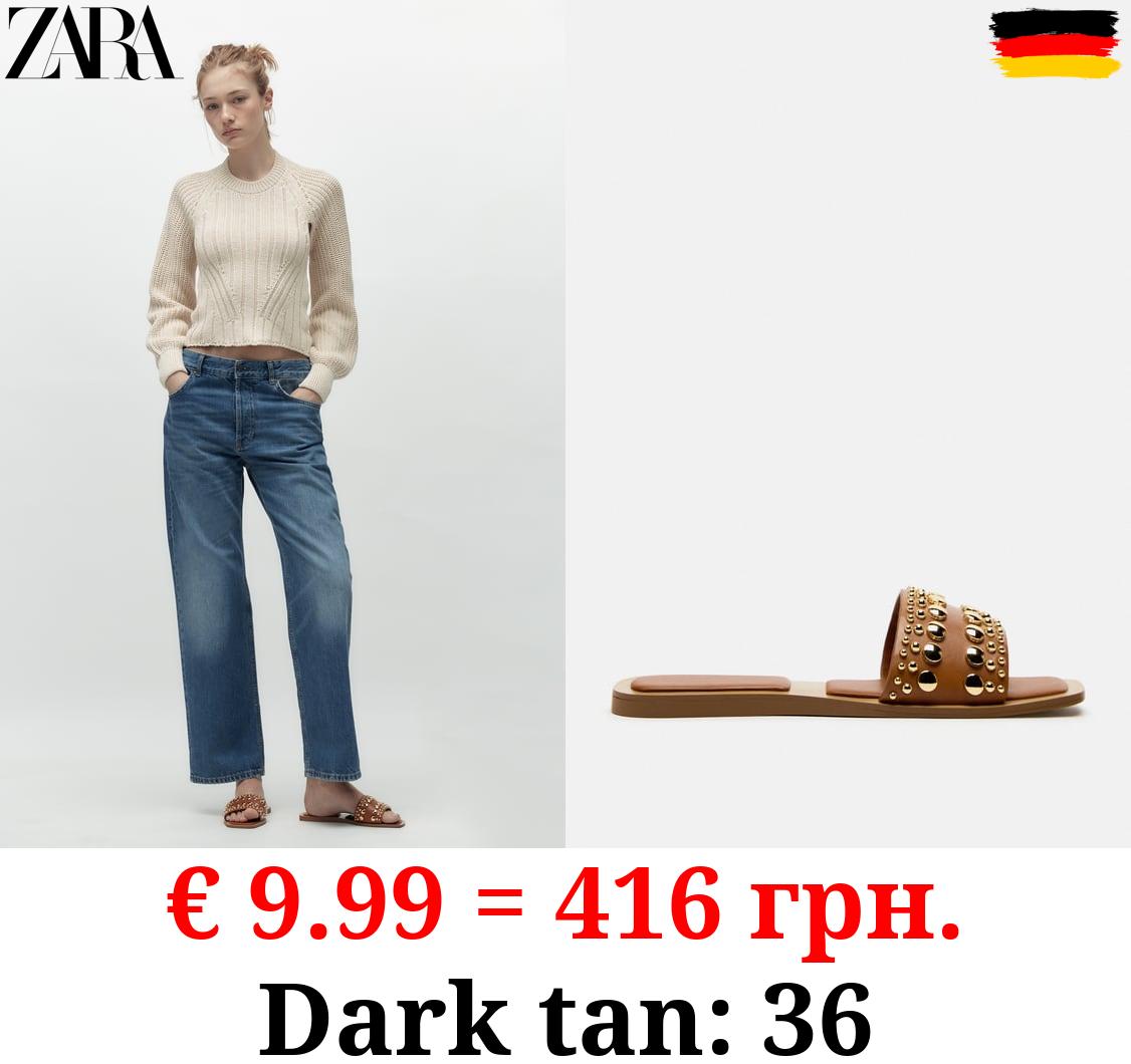 FLAT STUDDED SLIDER SANDALS