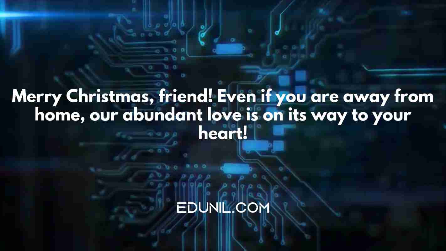 Merry Christmas, friend! Even if you are away from home, our abundant love is on its way to your heart! - 
