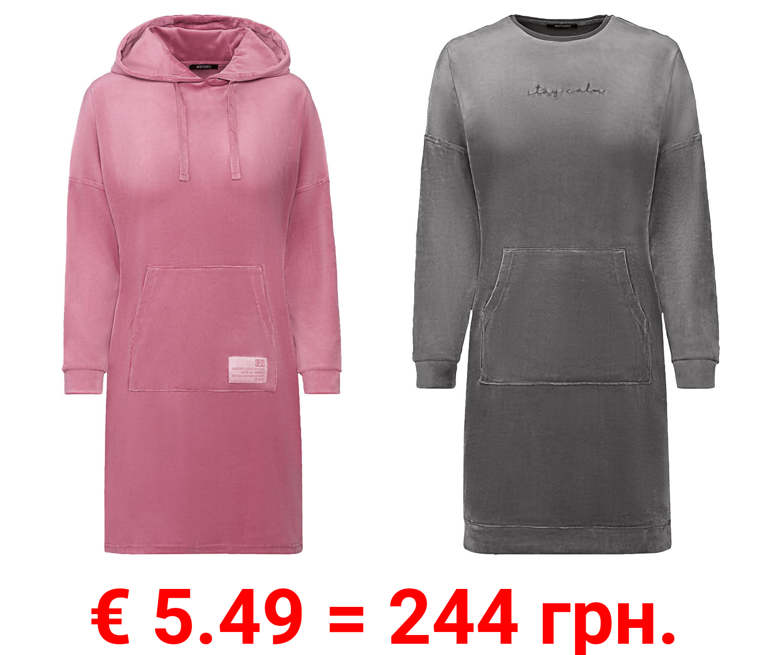 esmara® Damen Nicki Kleid, mit überschnittenen Schultern