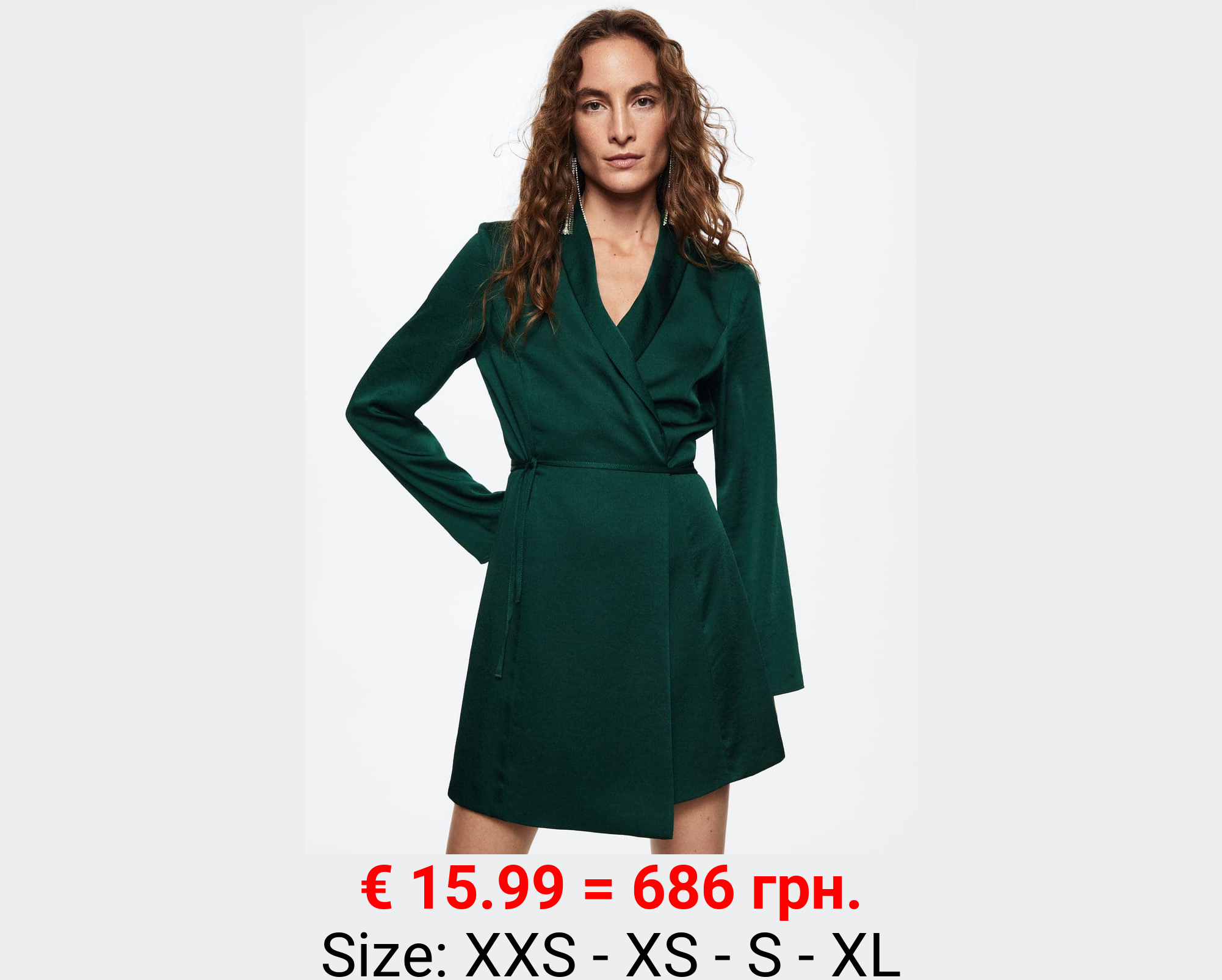 Vestido satinado cruzado