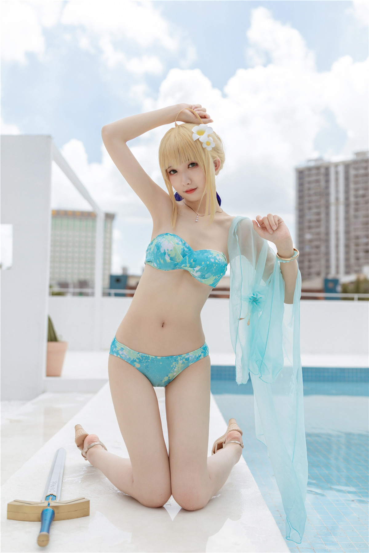 Cosplay 封疆疆v 阿尔托莉雅 潘德拉贡 泳装 22