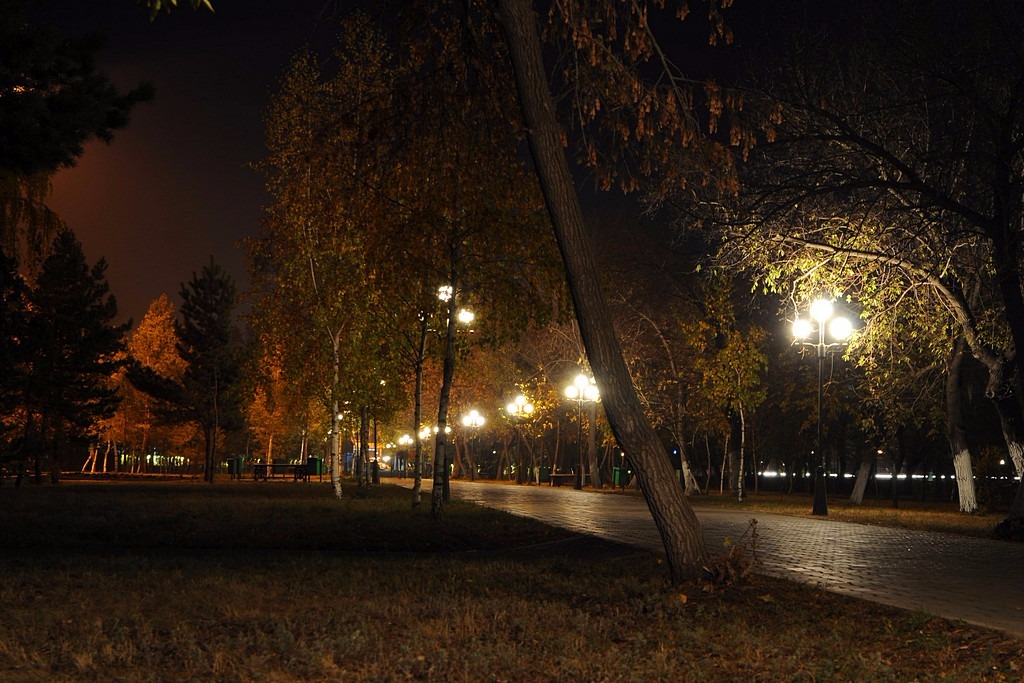 Фото осень ночь. Осенний парк вечером. Сквер вечер. Парк осенью ночь. Сквер ночью.