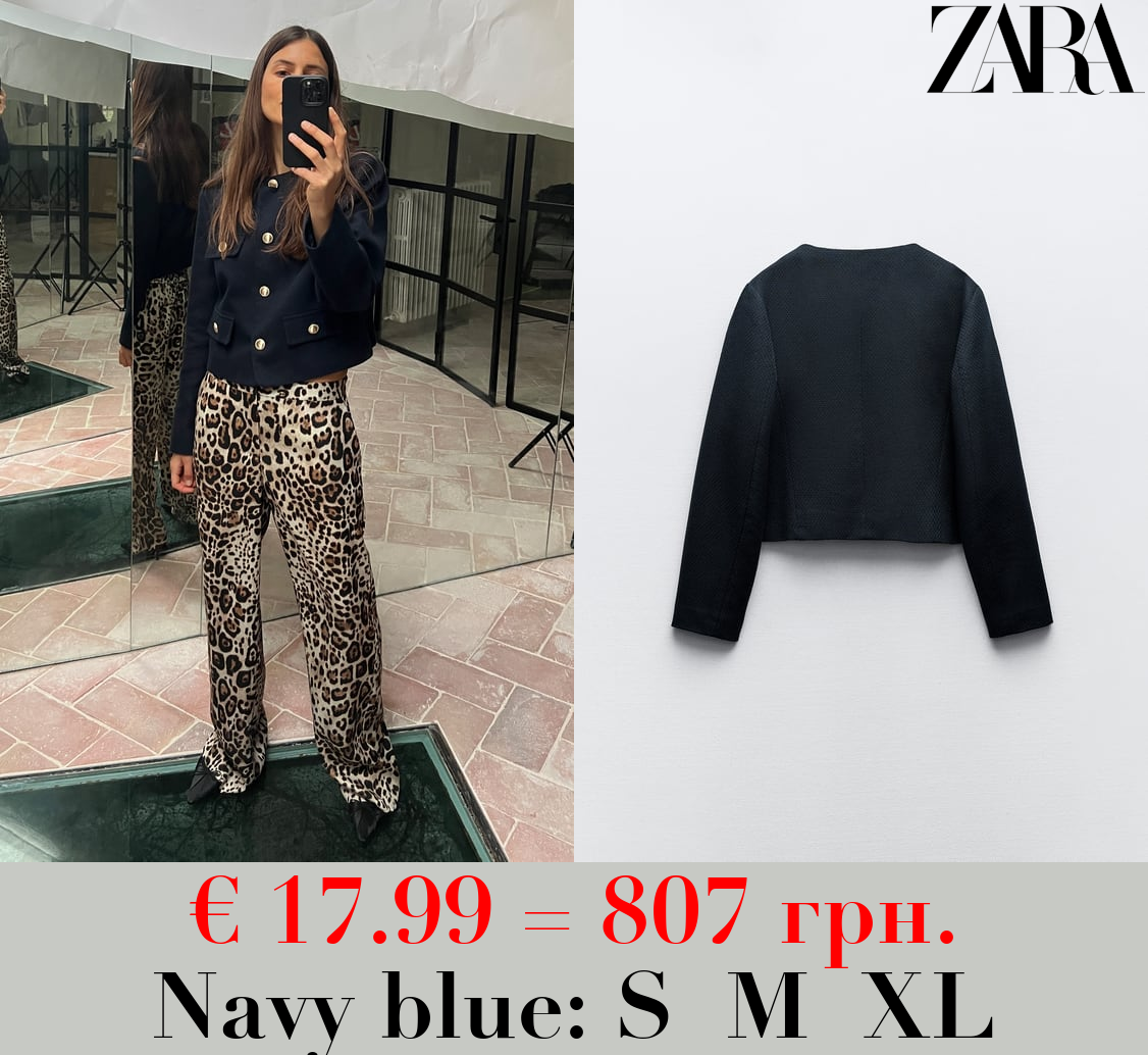 ROUND NECK PIQUÉ BLAZER