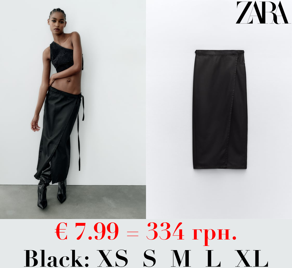 TRF DENIM COATED SKIRT