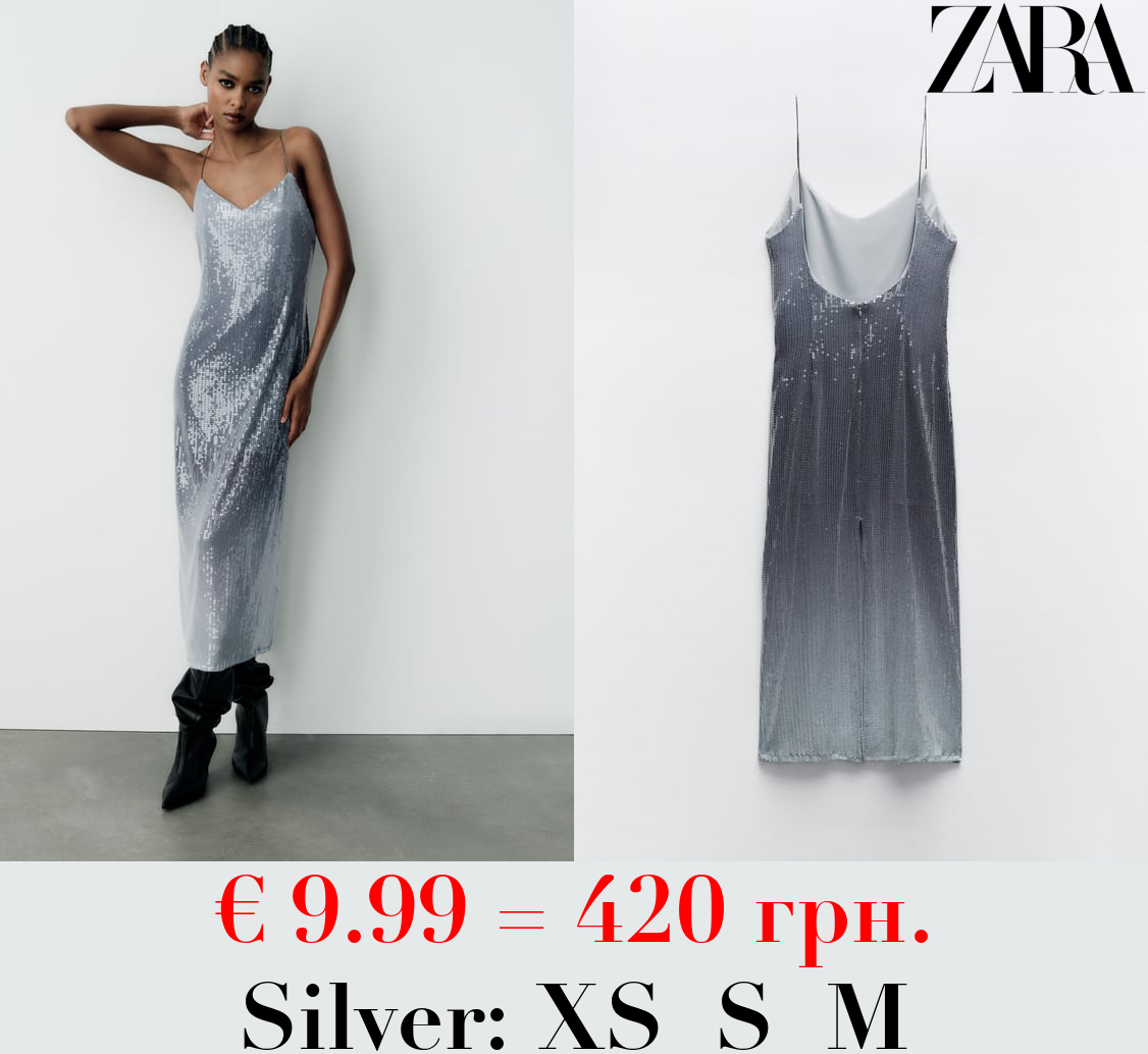 OMBRÉ SEQUINNED DRESS