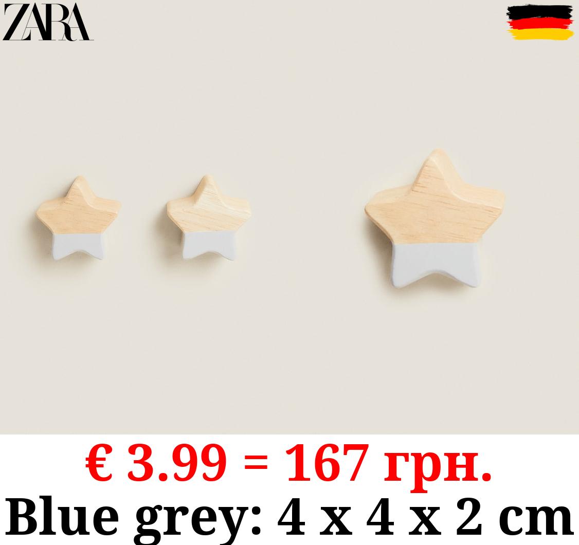 STAR WOODEN DOOR KNOB (PACK OF 2)