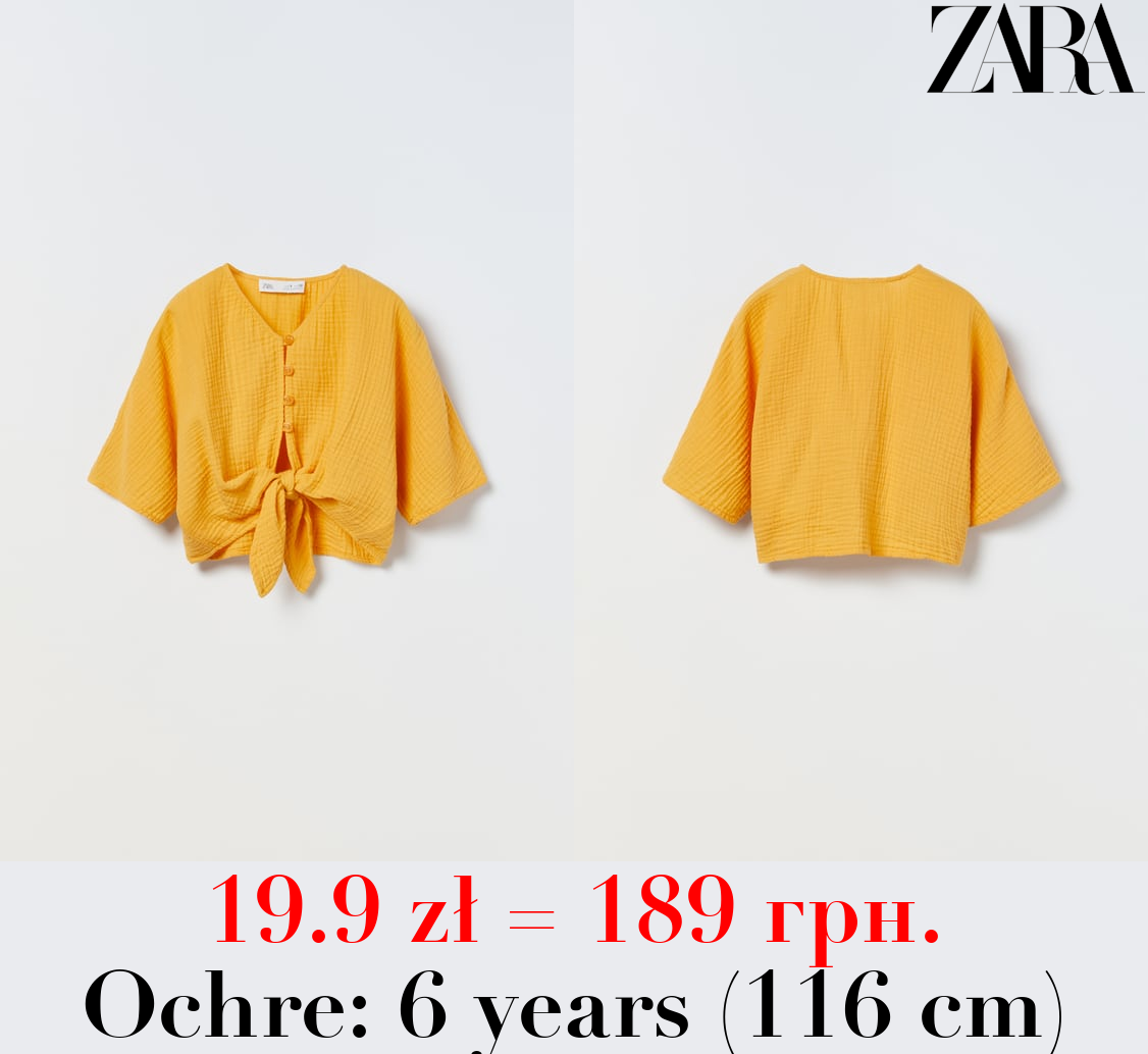 TEXTURED BLOUSE WITH KNOT