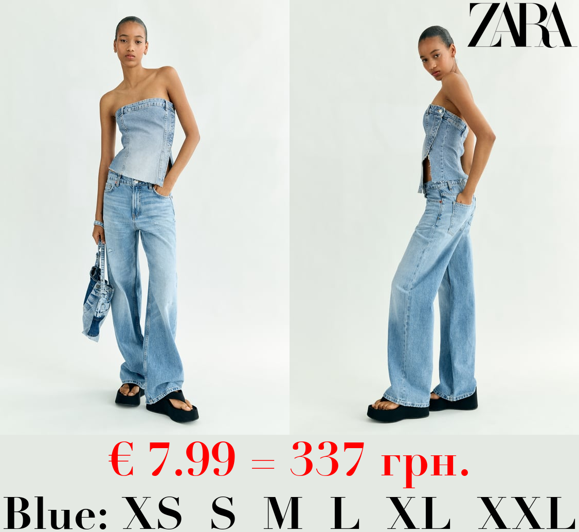 DENIM TRF CORSETRY-INSPIRED TOP