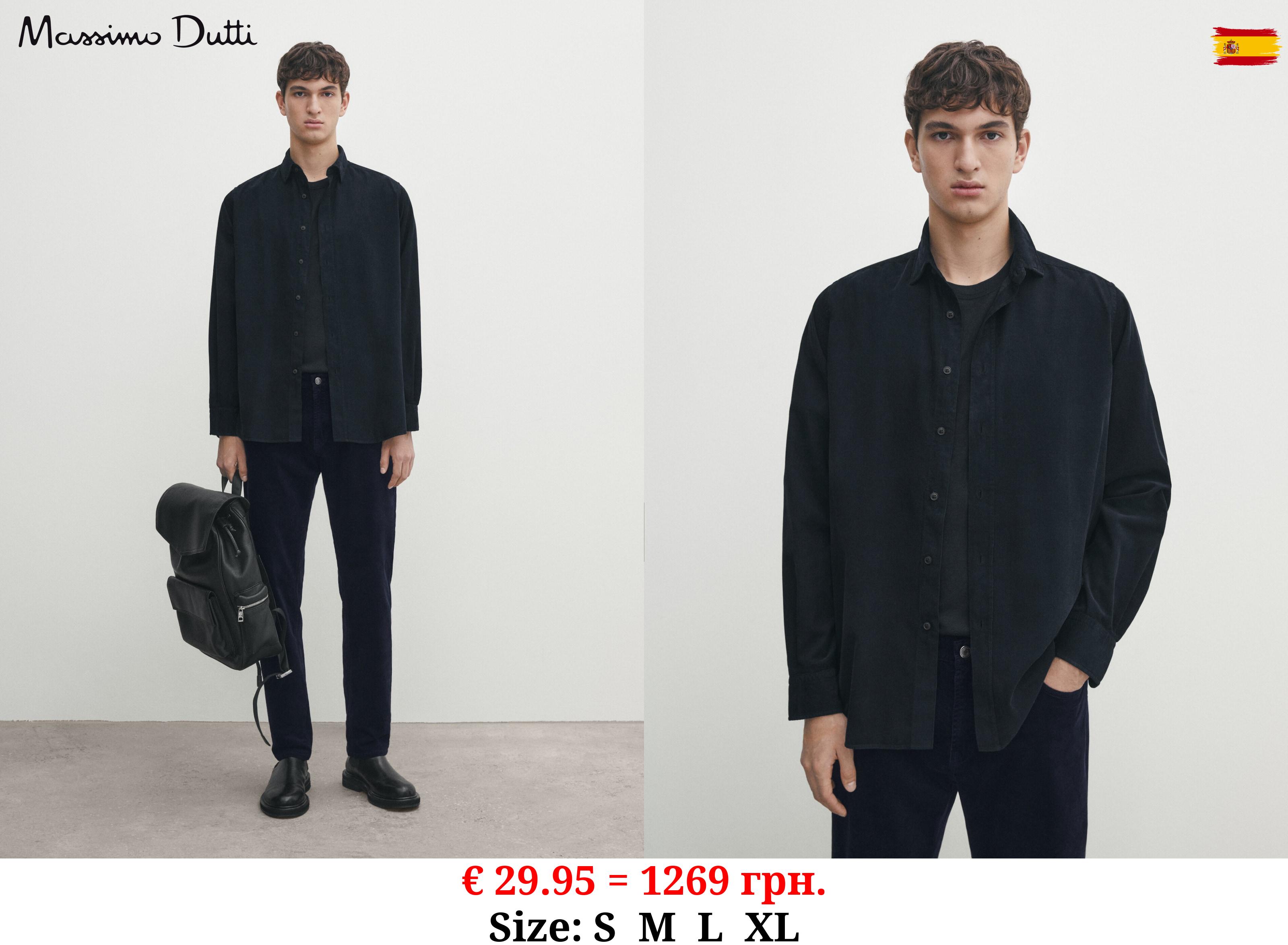 Regular fit needlecord shirt NAVY BLUE