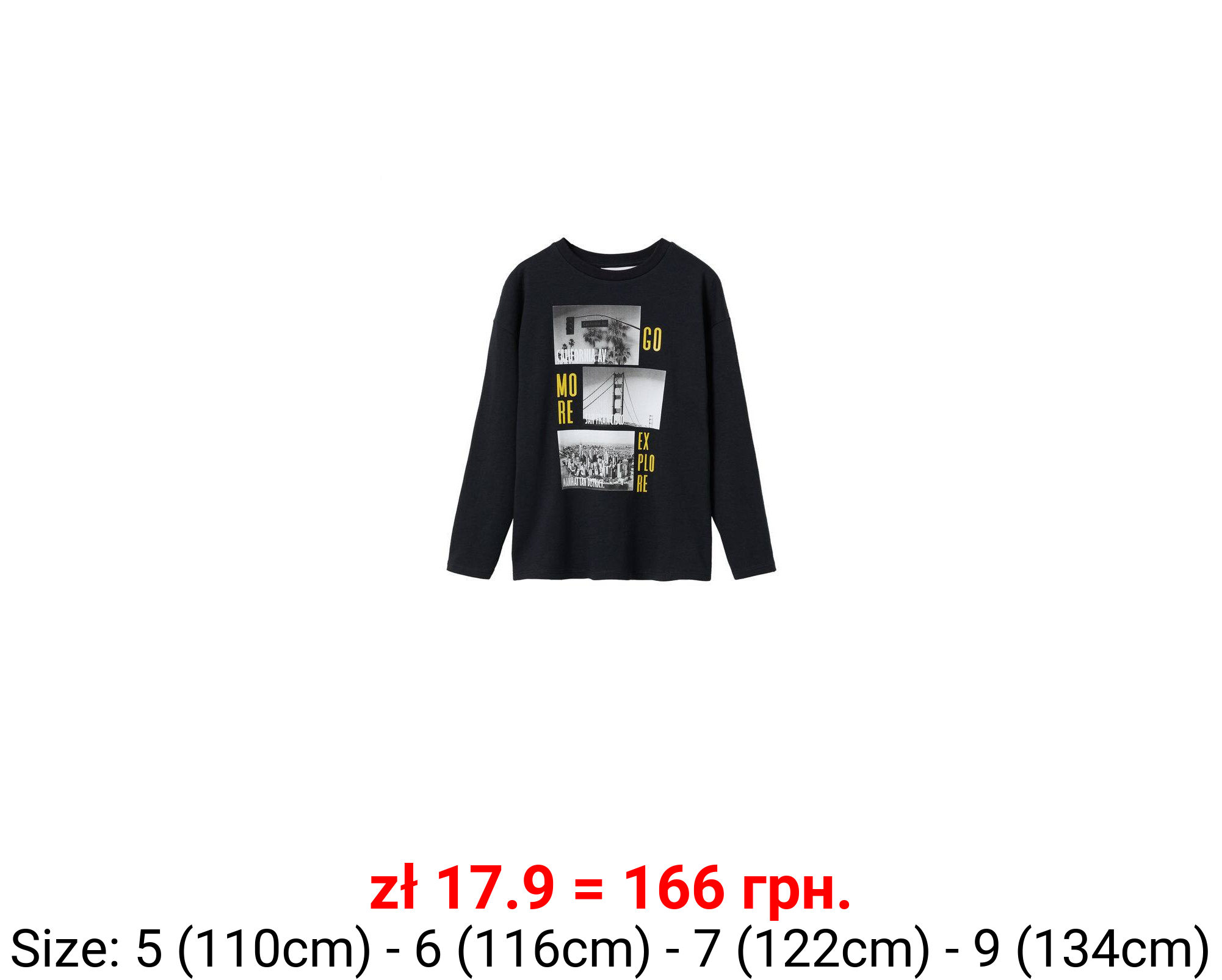 Camiseta manga larga estampada