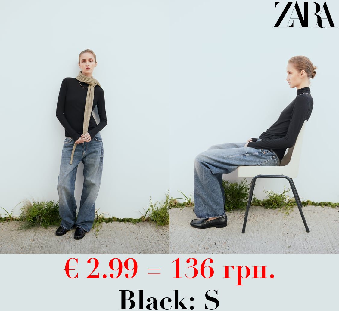 HIGH NECK SEMI-SHEER TOP