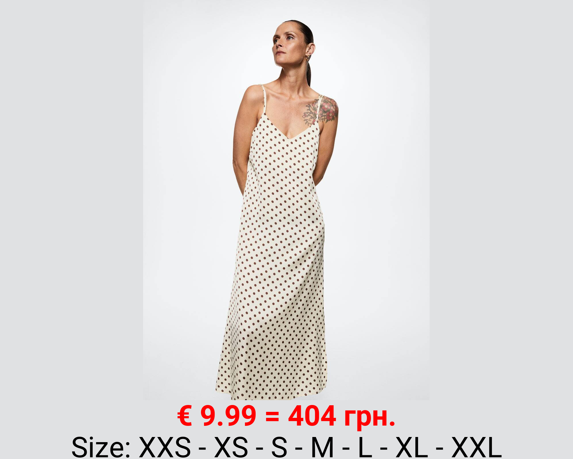 Vestido satinado lunares