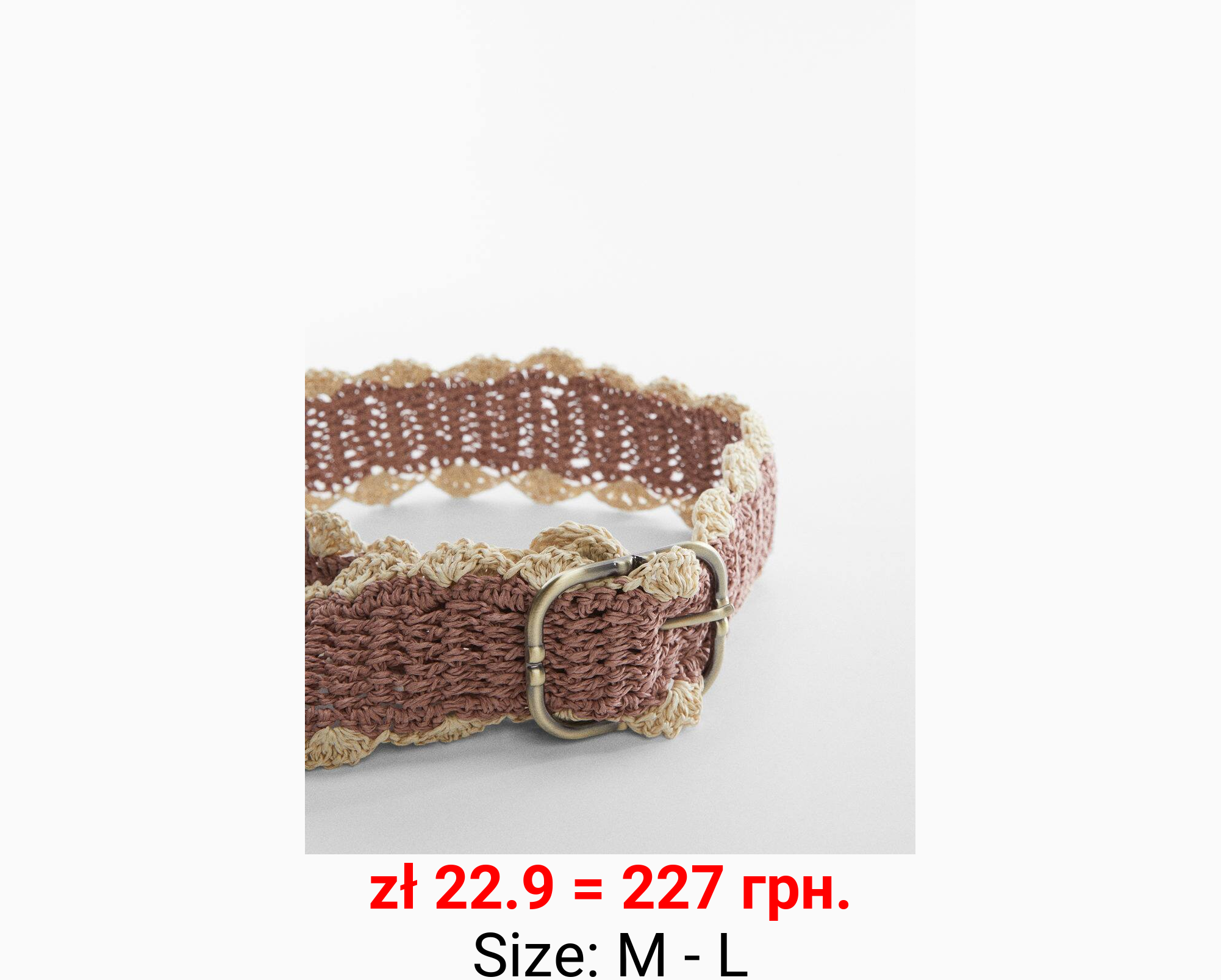 Cinturón rafia contraste