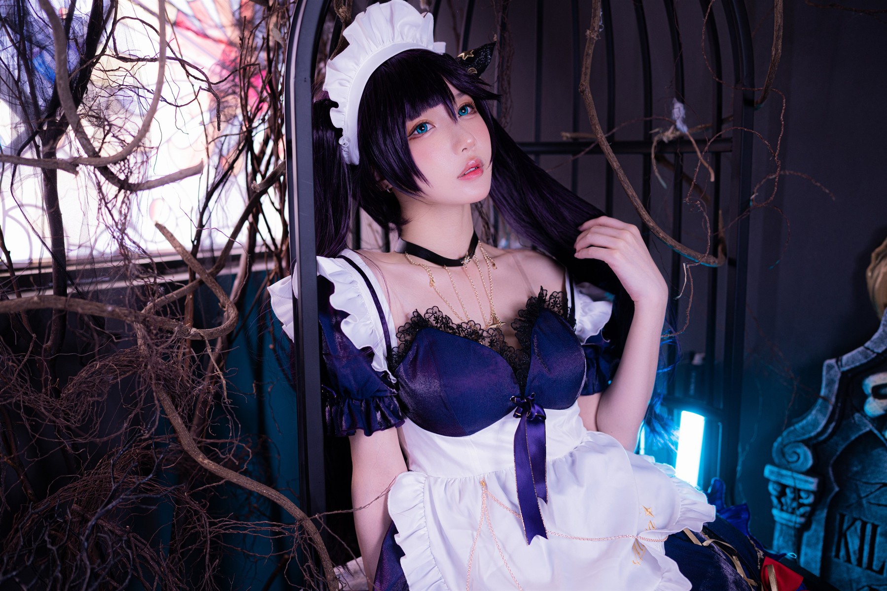 阿包也是兔娘 Cosplay 莫娜女仆 18