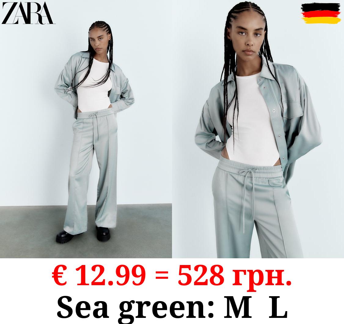 FULL-LENGTH SATIN TROUSERS